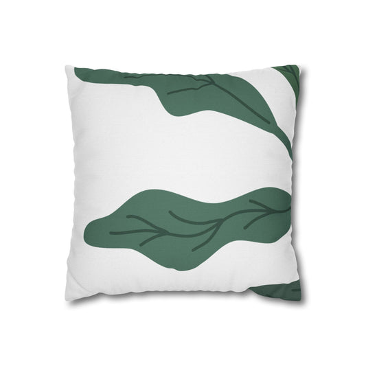 Botanical Leaf Throw Pillow — Green Leaves Decorative Pillowcase