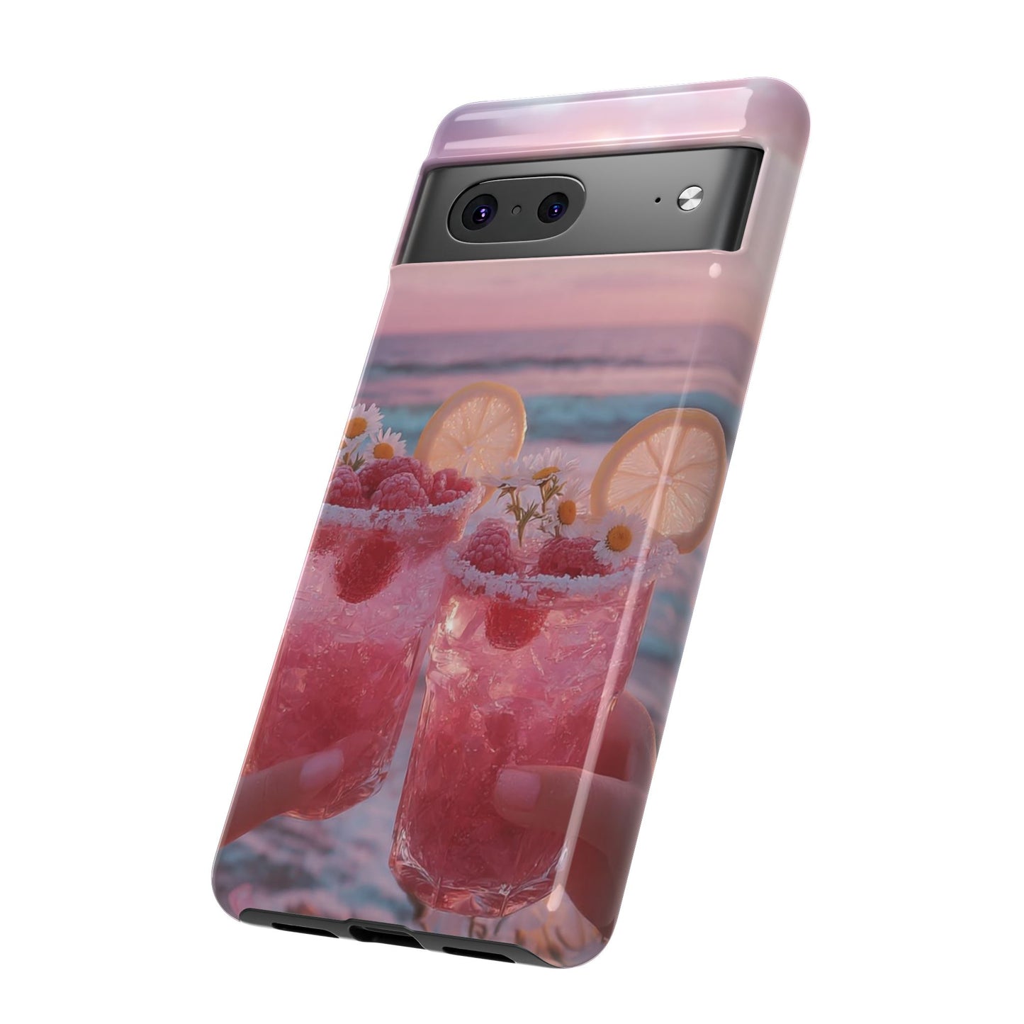 Pink Sunset Cocktail Phone Case — Beach Drink Protective Cover