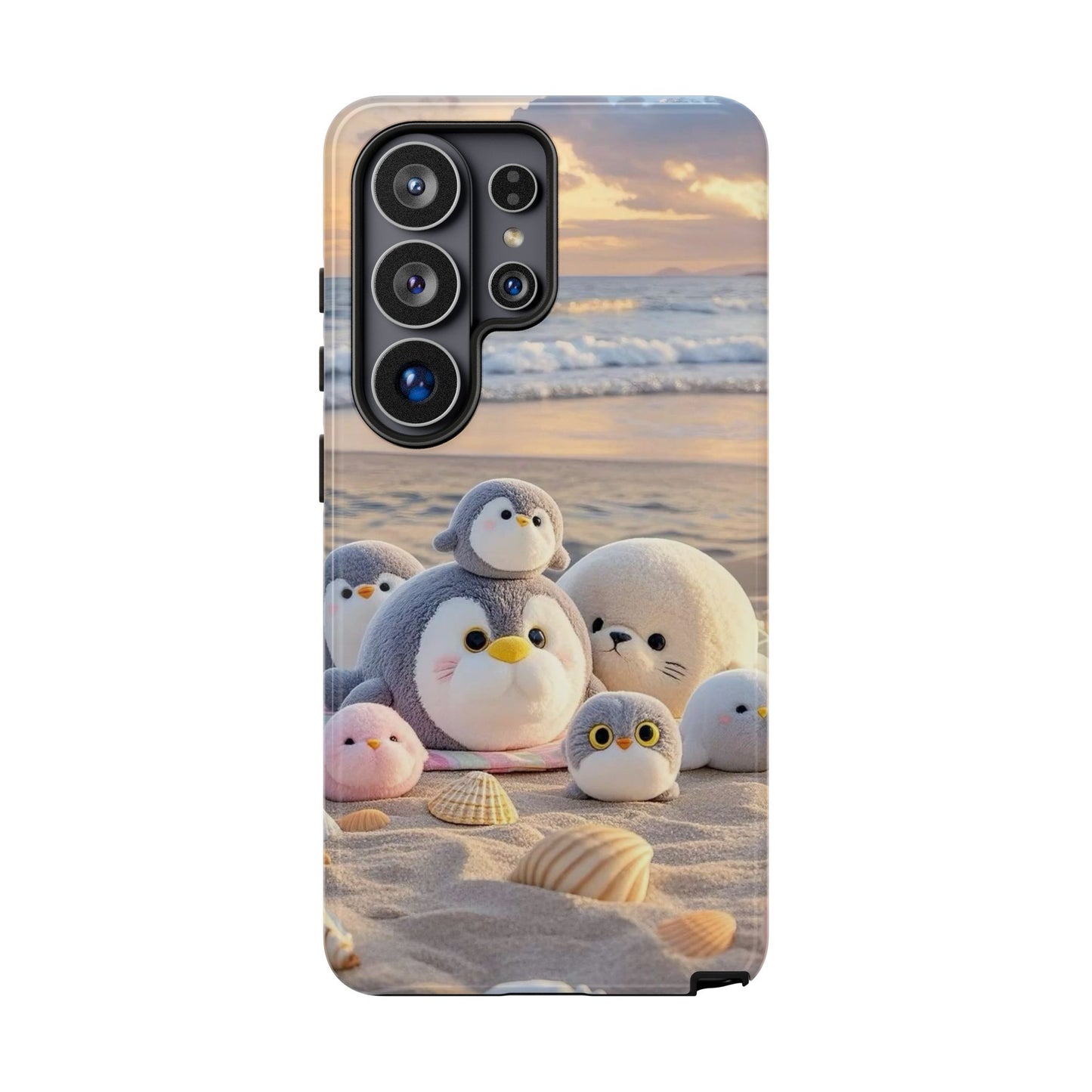 Cute Plush Penguins Beach Phone Case