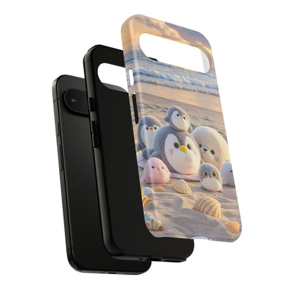Cute Plush Penguins Beach Phone Case