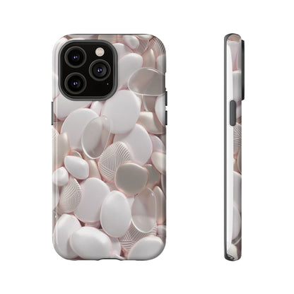 Phone Case – Soft Pink Pebble Pattern Protective Tough Case