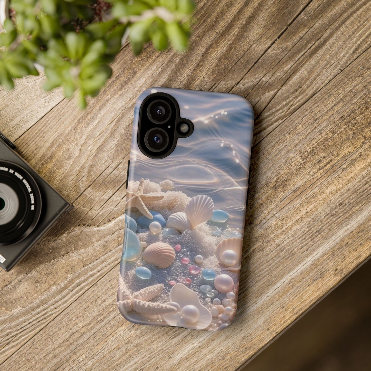 Seashell Pearl Phone Case — Pastel Beach Protective Tough Case