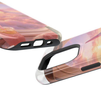 iPhone Magnetic Case "Airplane Window Sunset Travel"
