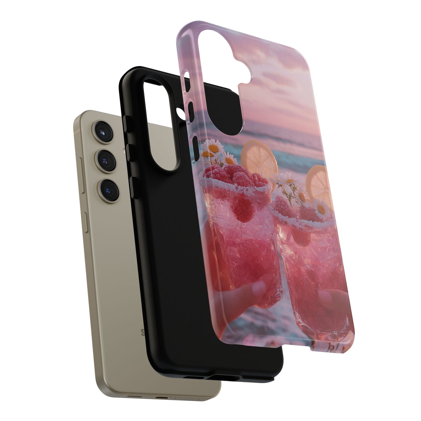 Pink Sunset Cocktail Phone Case — Beach Drink Protective Cover