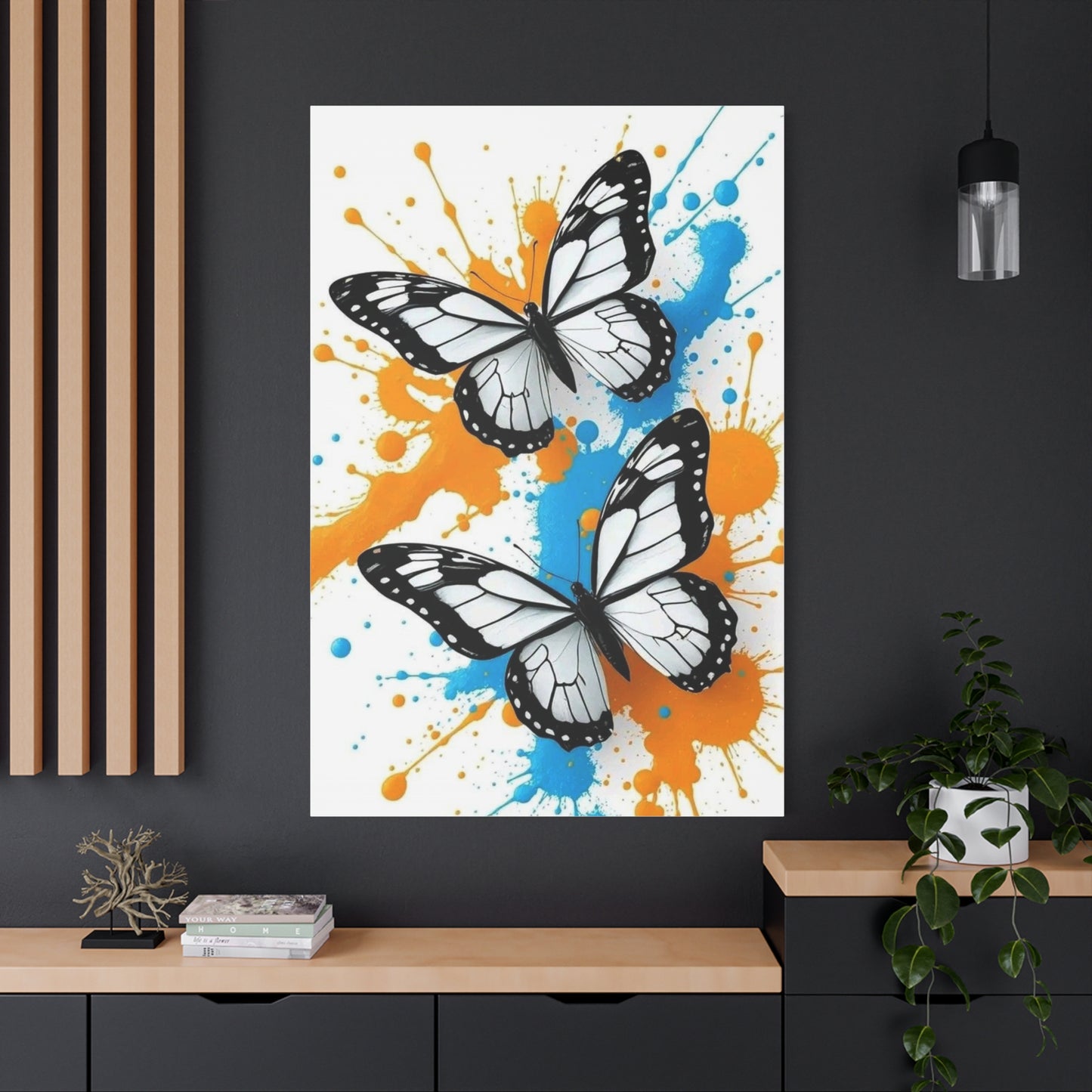 Butterfly Splash Canvas Wall Art — Matte Stretched Canvas