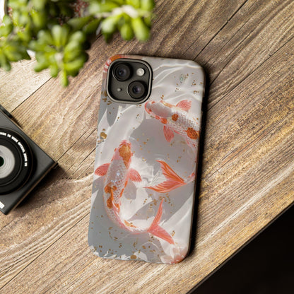 Koi Fish Phone Case "Serene Gold Fleck Watercolor"