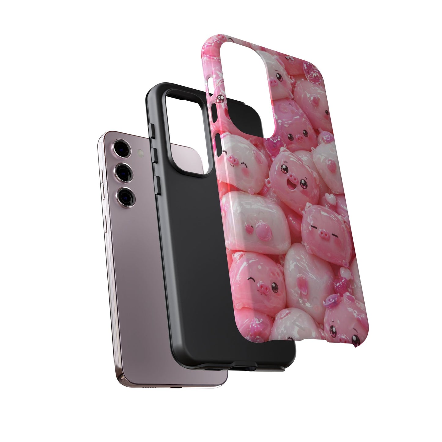 Cute Soft-Pink Character Protective Phone Case