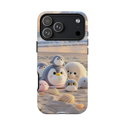 Cute Plush Penguins Beach Phone Case