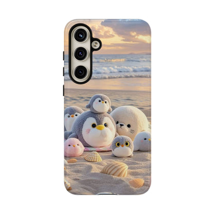 Cute Plush Penguins Beach Phone Case