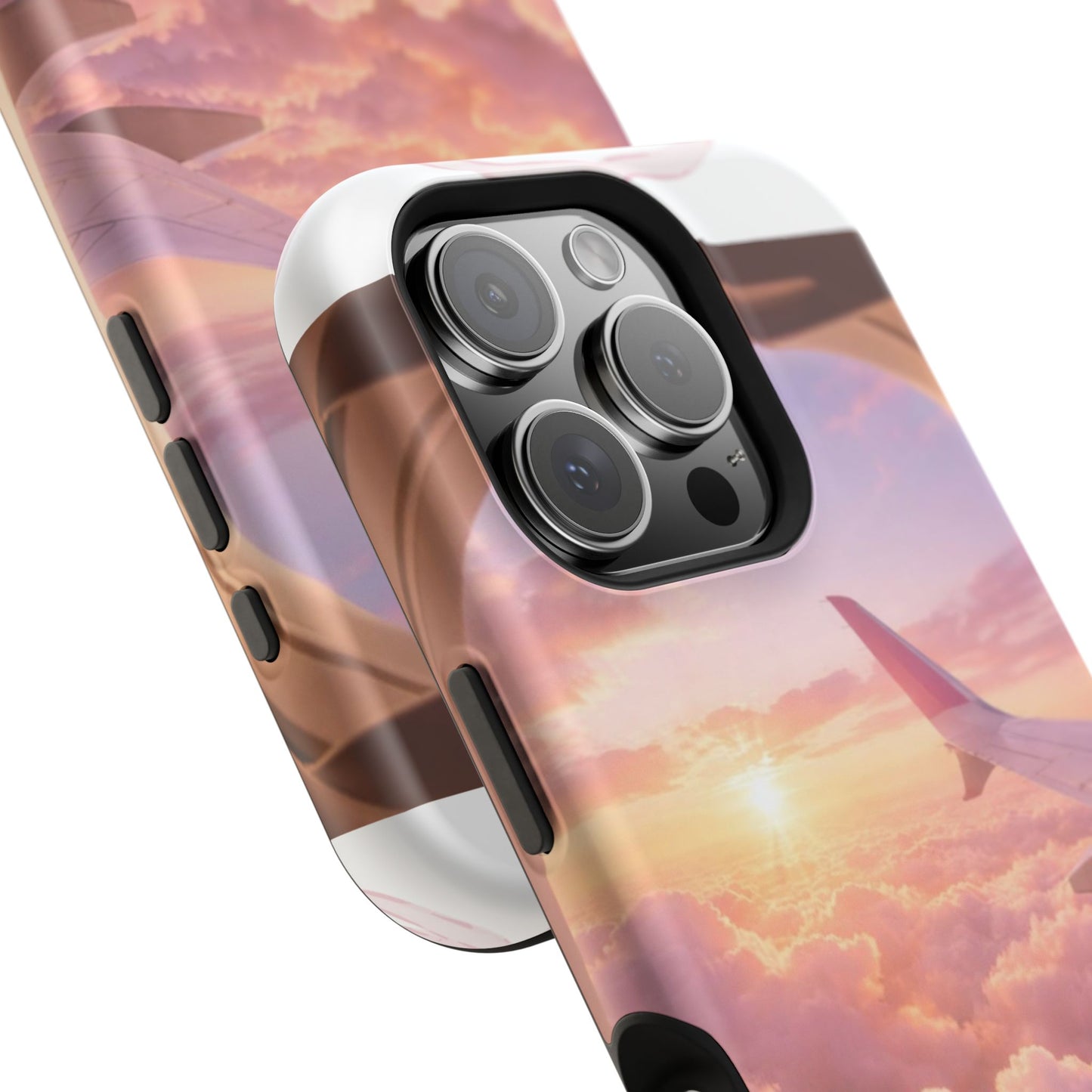 iPhone Magnetic Case "Airplane Window Sunset Travel"