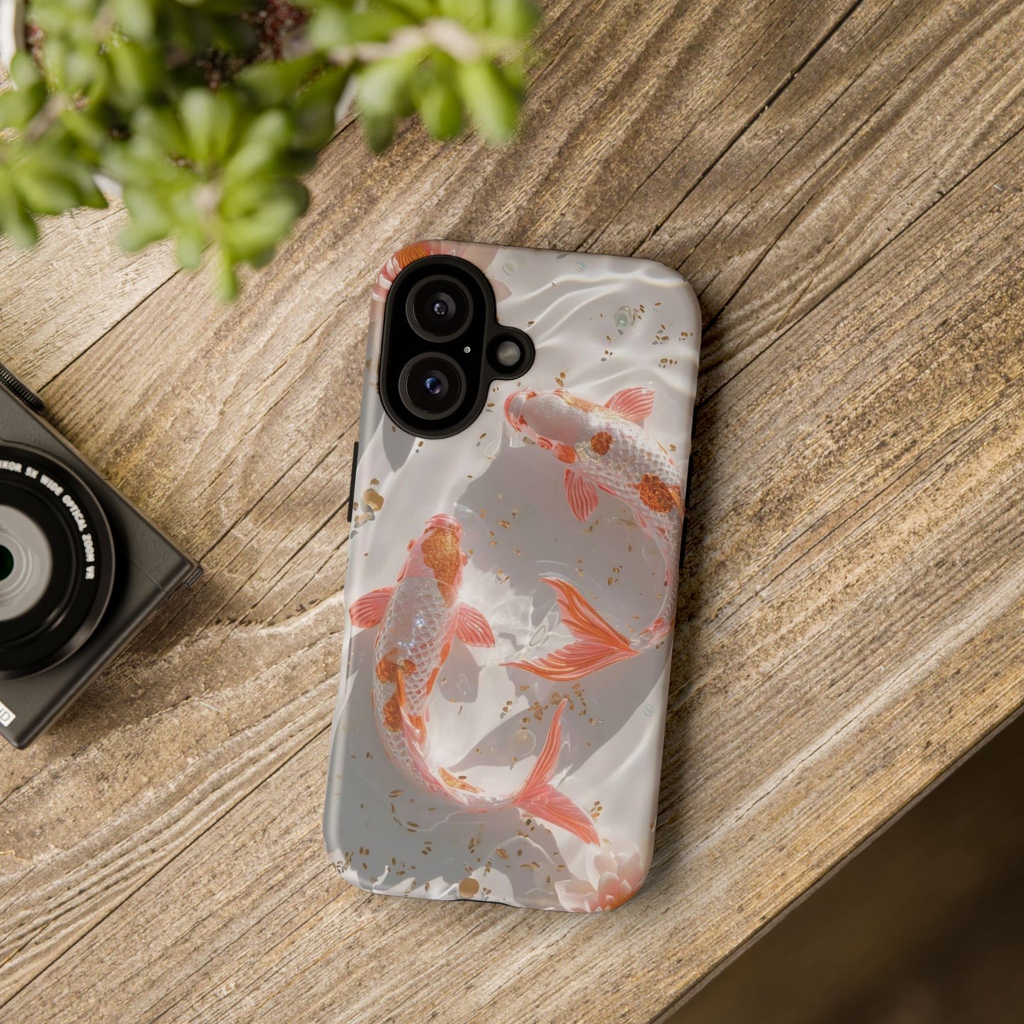 Koi Fish Phone Case "Serene Gold Fleck Watercolor"