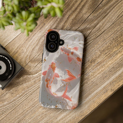 Koi Fish Phone Case "Serene Gold Fleck Watercolor"
