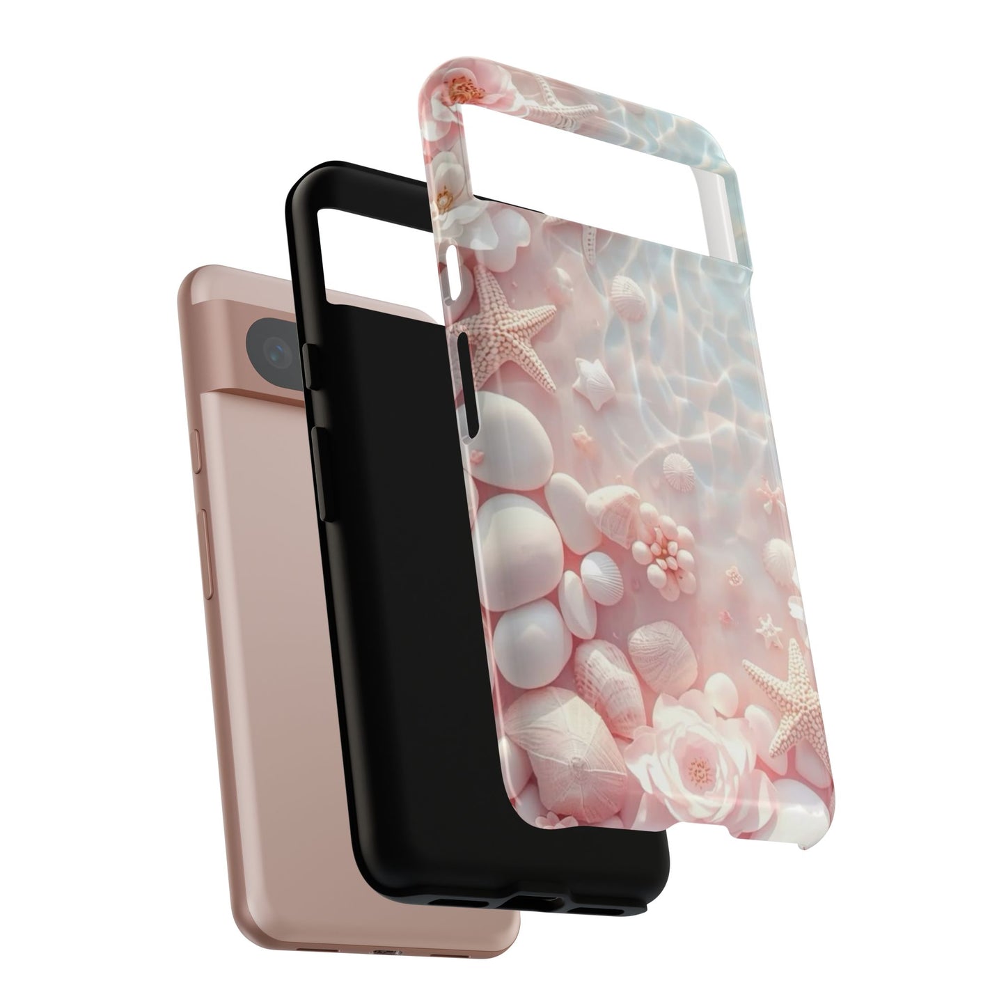 Phone Case — Pink Seashell Starfish Beach Waterproof Design