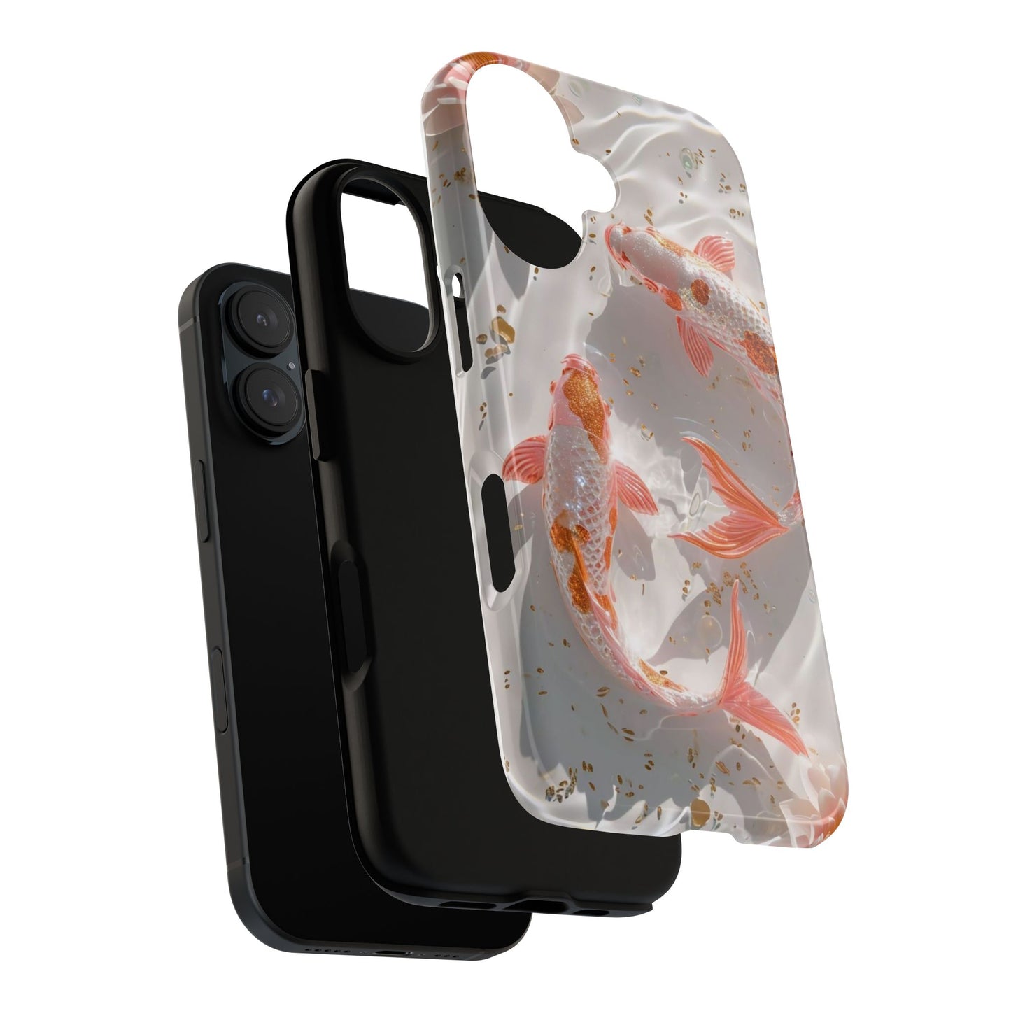 Koi Fish Phone Case "Serene Gold Fleck Watercolor"
