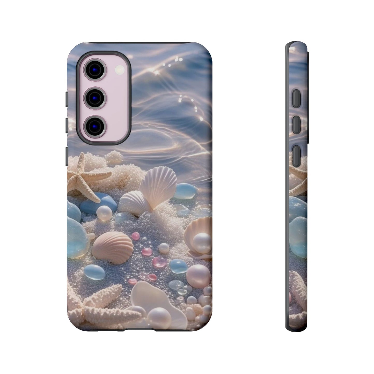 Tough Cases — Pastel Seashell Phone Case (Beach Shells, Pearls & Starfish)