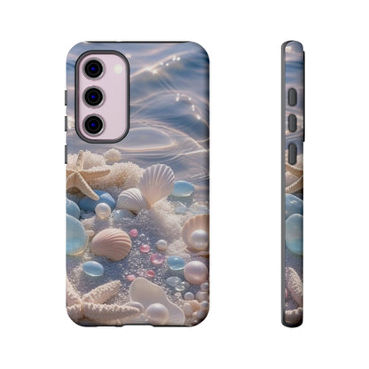 Tough Cases — Pastel Seashell Phone Case (Beach Shells, Pearls & Starfish)
