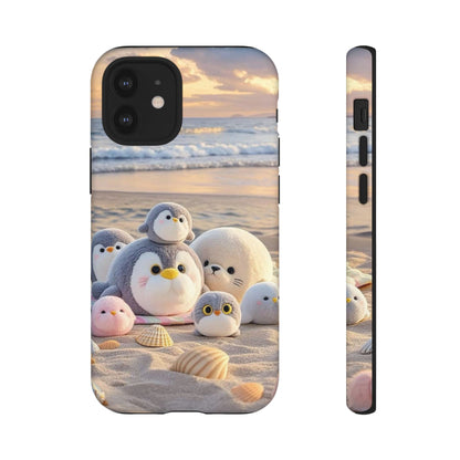 Cute Plush Penguins Beach Phone Case