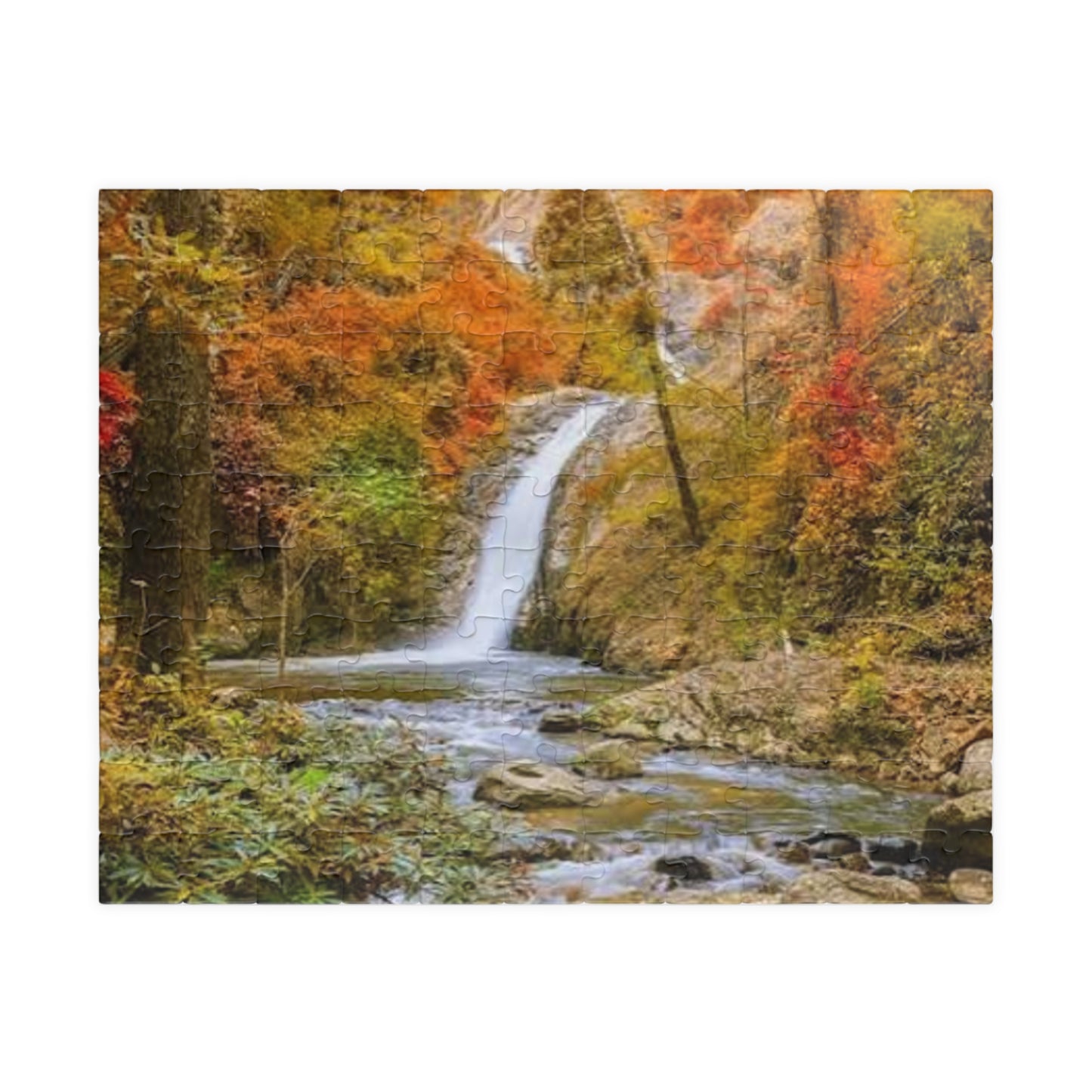 Autumn Waterfall Jigsaw Puzzle — Scenic Fall Landscape Puzzle (110/252/520/1014 pcs)