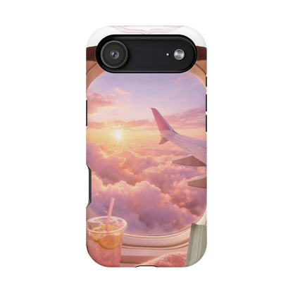 iPhone Magnetic Case "Airplane Window Sunset Travel"
