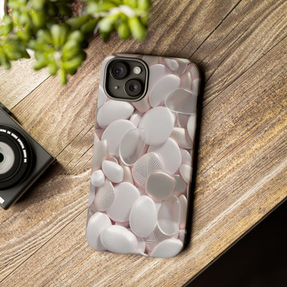 Phone Case – Soft Pink Pebble Pattern Protective Tough Case
