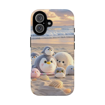 Cute Plush Penguins Beach Phone Case
