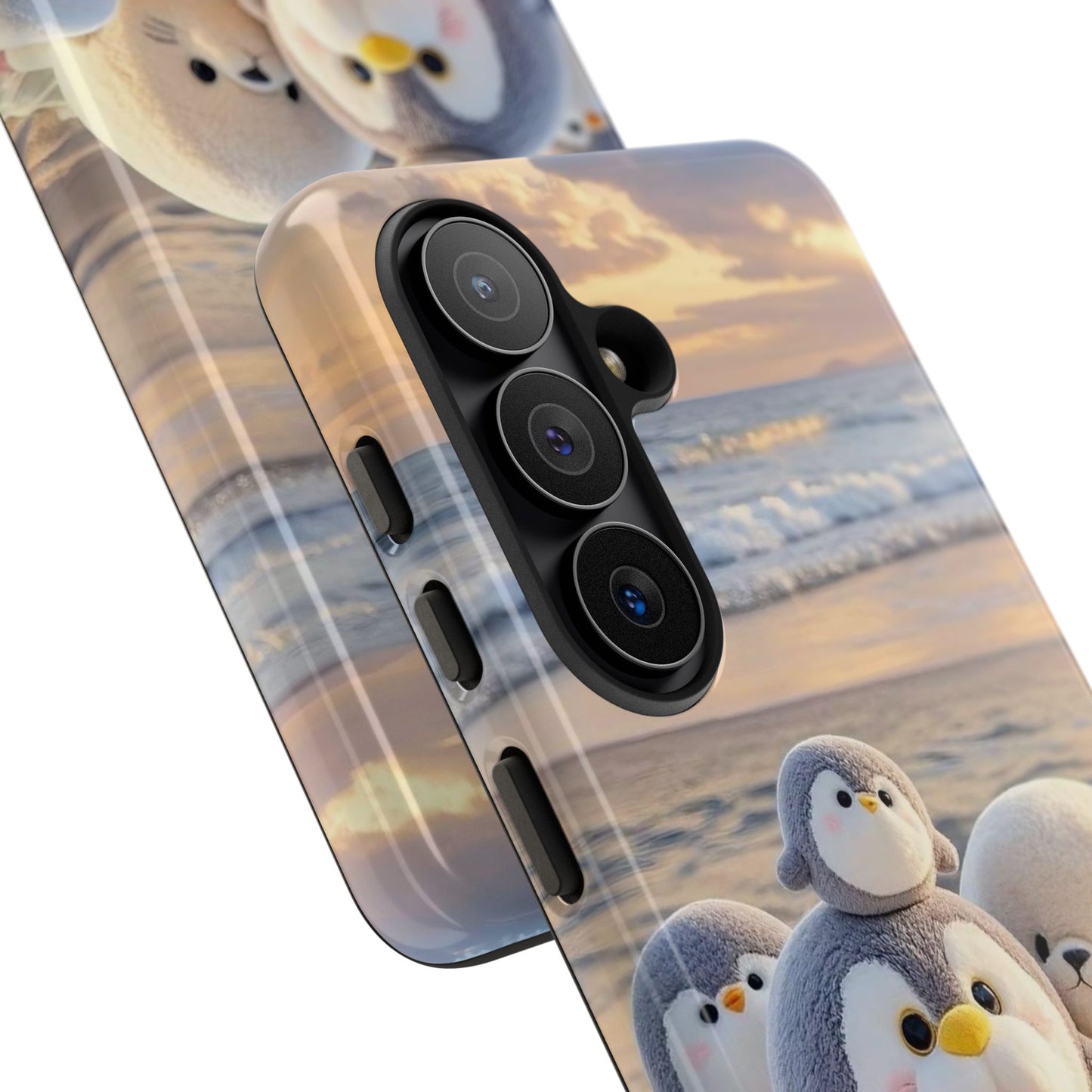 Cute Plush Penguins Beach Phone Case