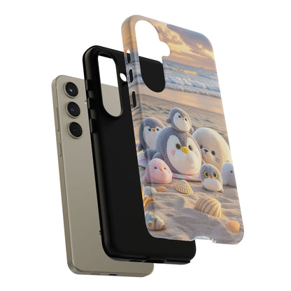 Cute Plush Penguins Beach Phone Case