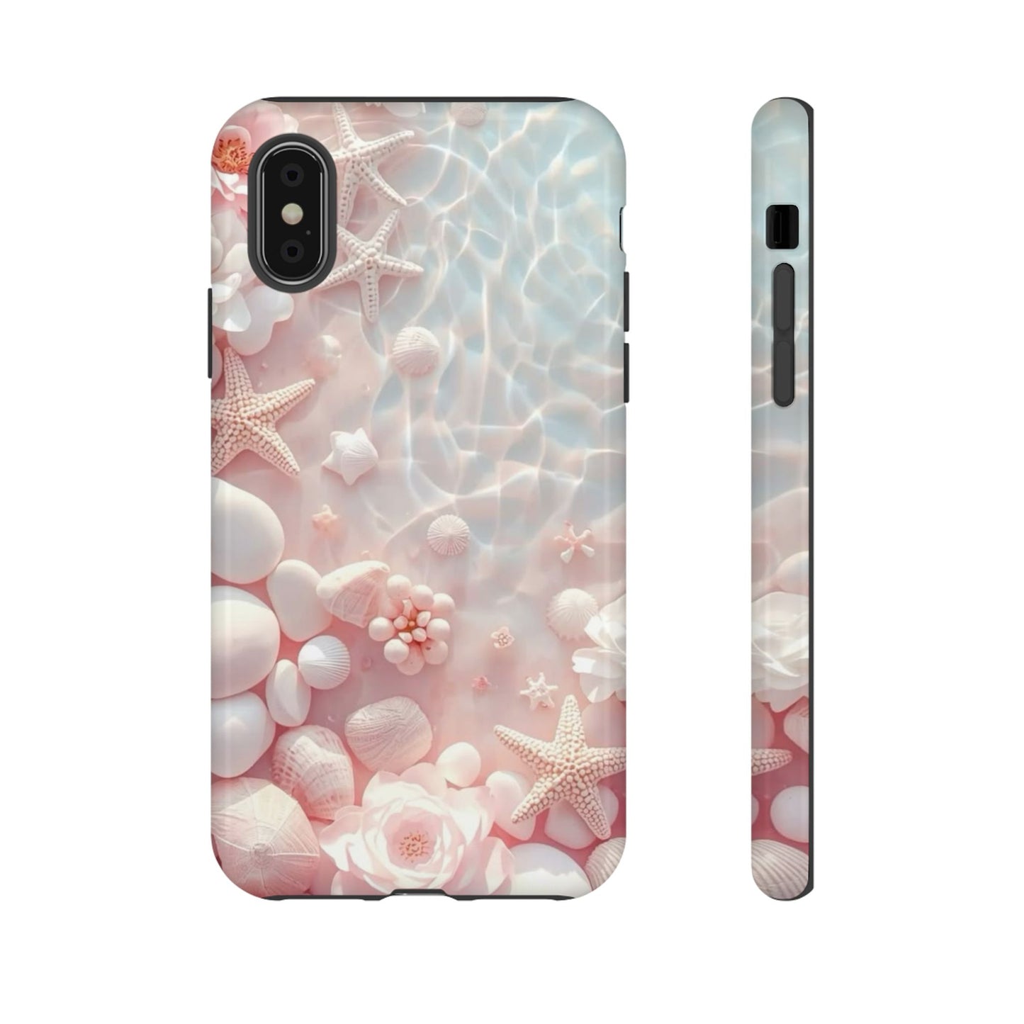 Phone Case — Pink Seashell Starfish Beach Waterproof Design