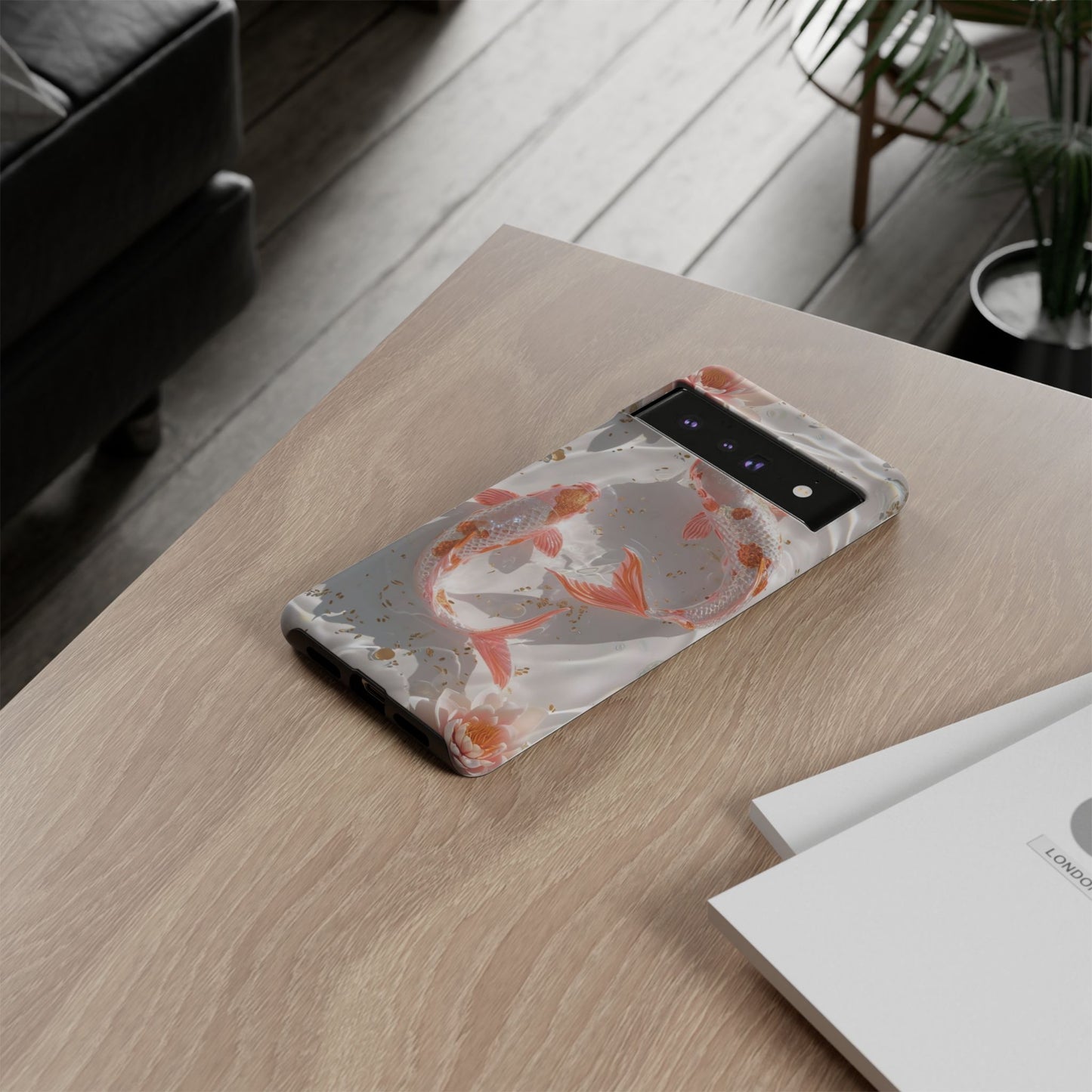 Koi Fish Phone Case "Serene Gold Fleck Watercolor"