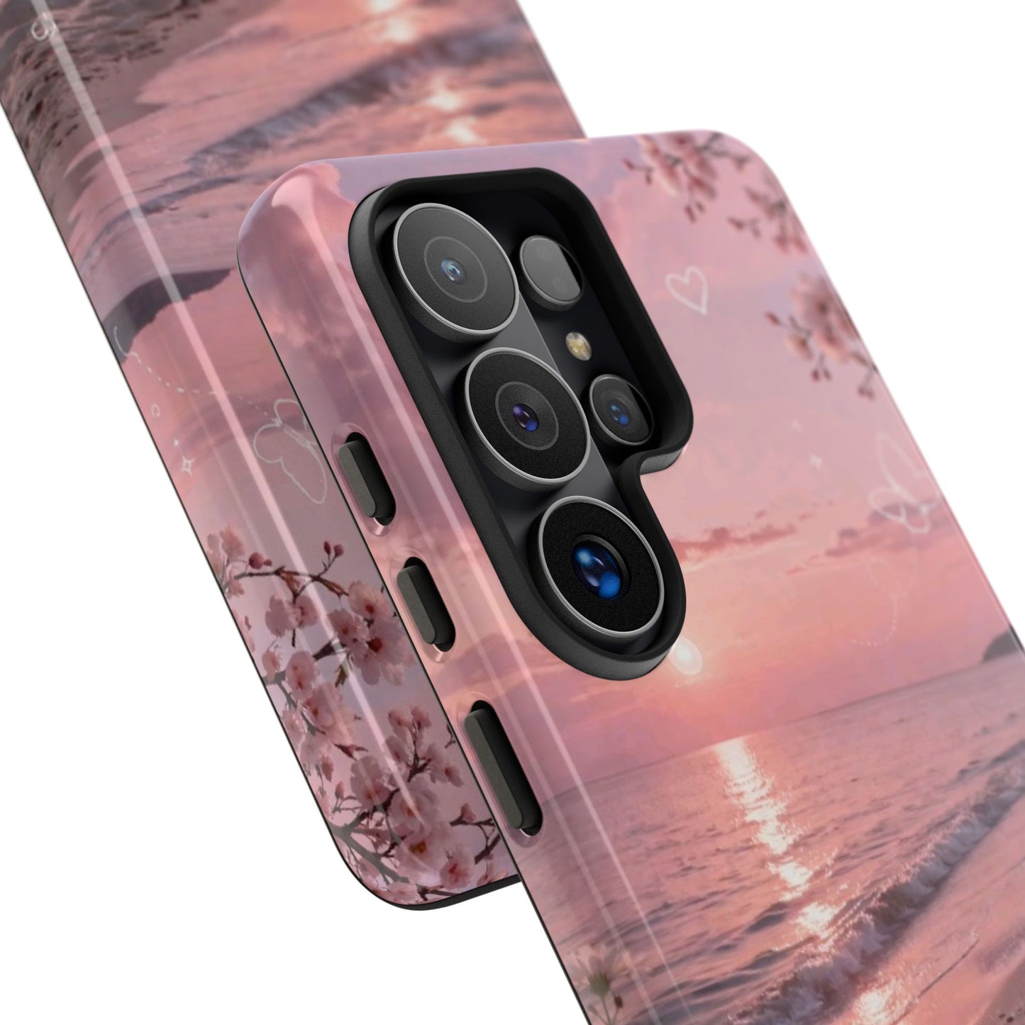 Pink Sunset Beach Phone Case "Romantic Seaside"