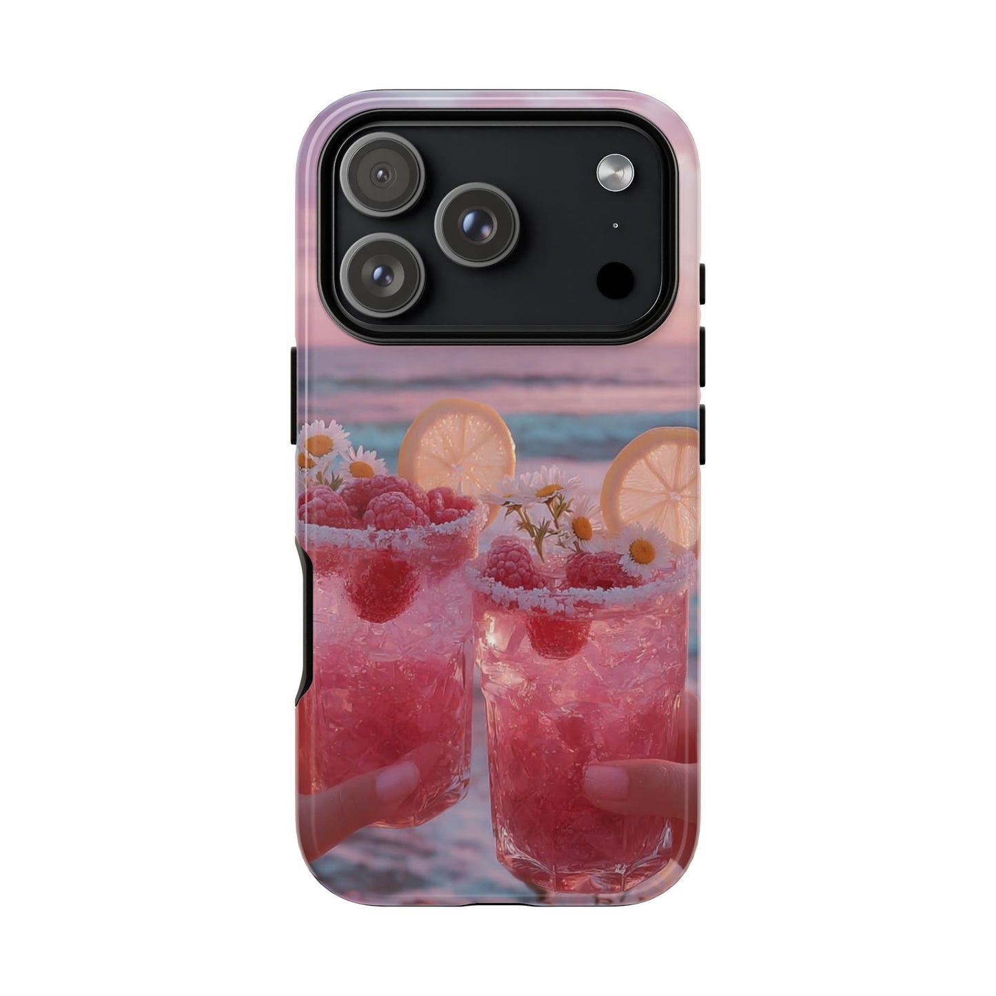 Pink Sunset Cocktail Phone Case — Beach Drink Protective Cover