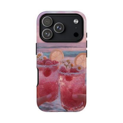 Pink Sunset Cocktail Phone Case — Beach Drink Protective Cover