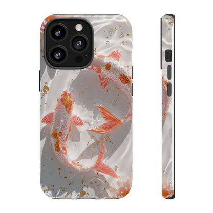 Koi Fish Phone Case "Serene Gold Fleck Watercolor"