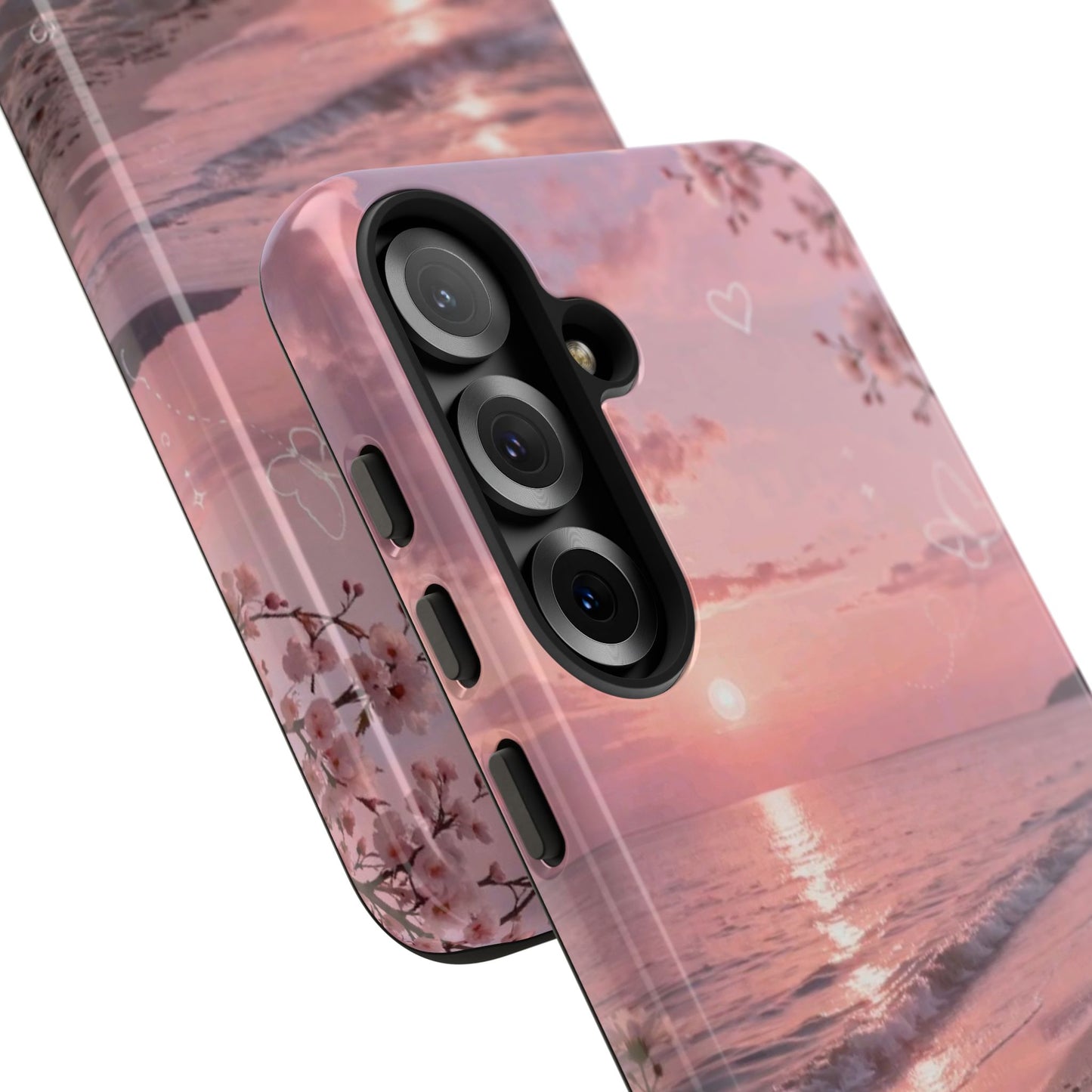 Pink Sunset Beach Phone Case "Romantic Seaside"