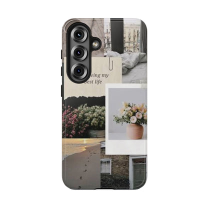 Inspirational Floral Phone Case – Cover with "Just Living My Best Life"