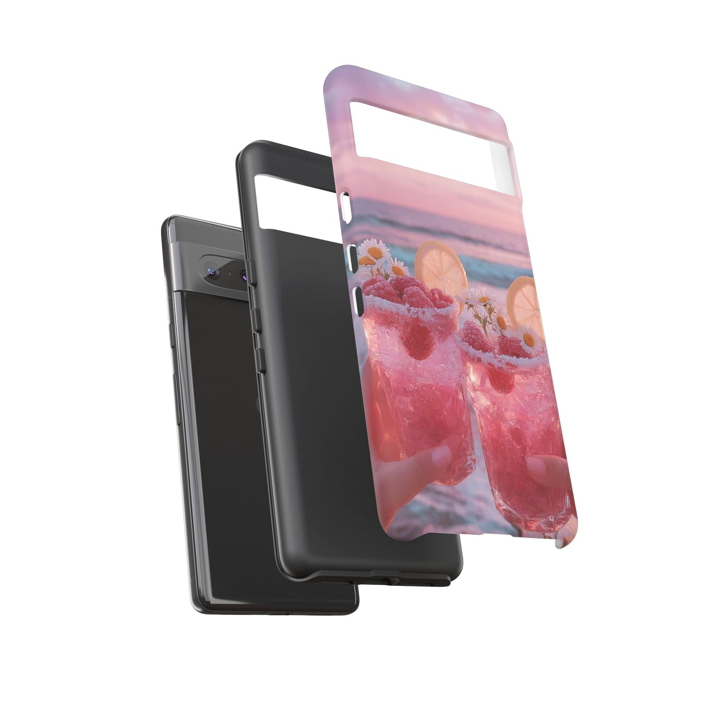 Pink Sunset Cocktail Phone Case — Beach Drink Protective Cover