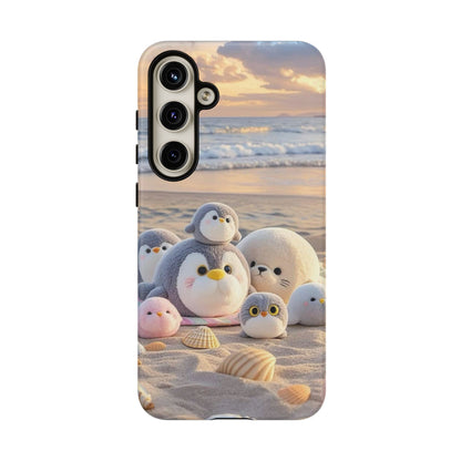Cute Plush Penguins Beach Phone Case