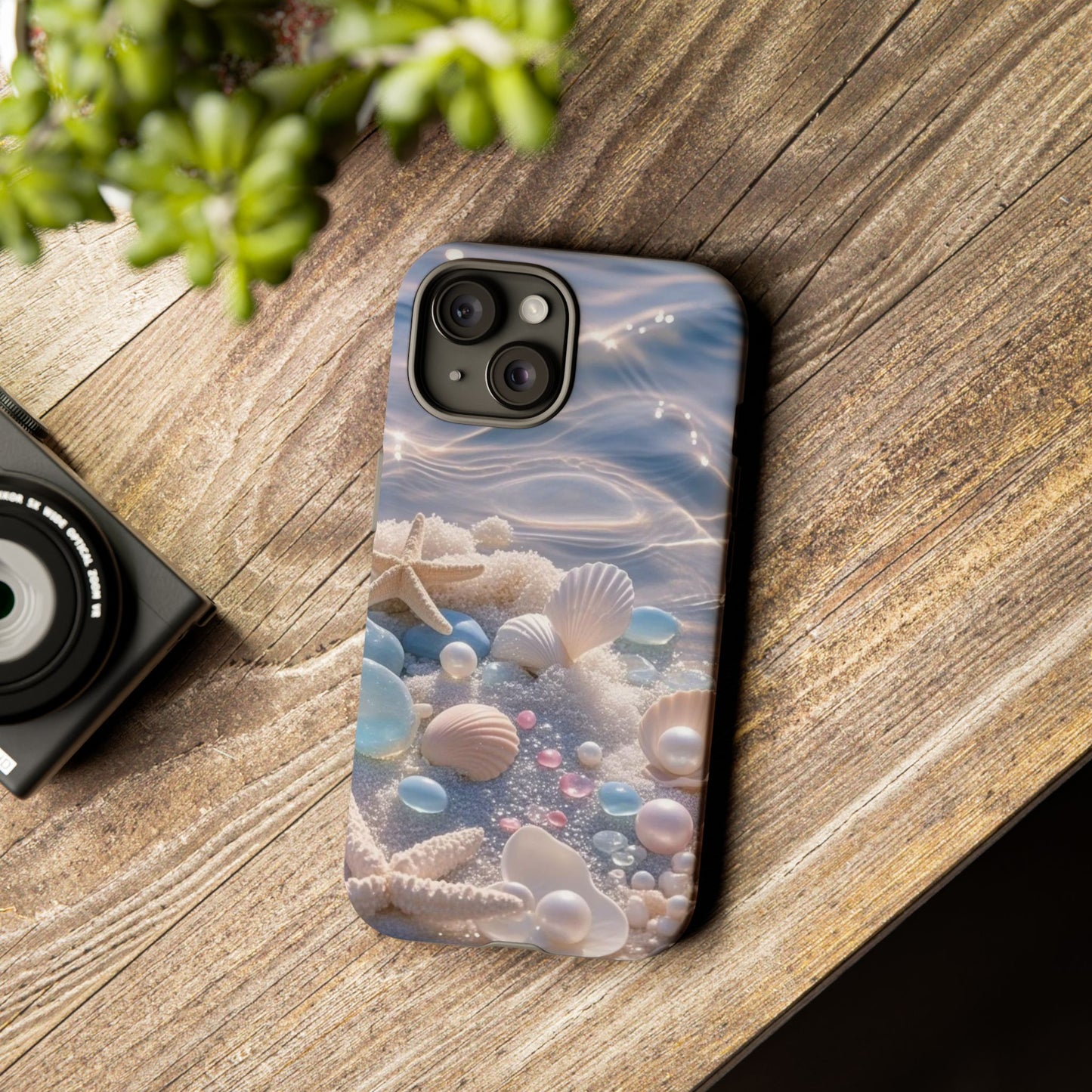 Seashell Pearl Phone Case — Pastel Beach Protective Tough Case