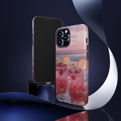 Pink Sunset Cocktail Phone Case — Beach Drink Protective Cover