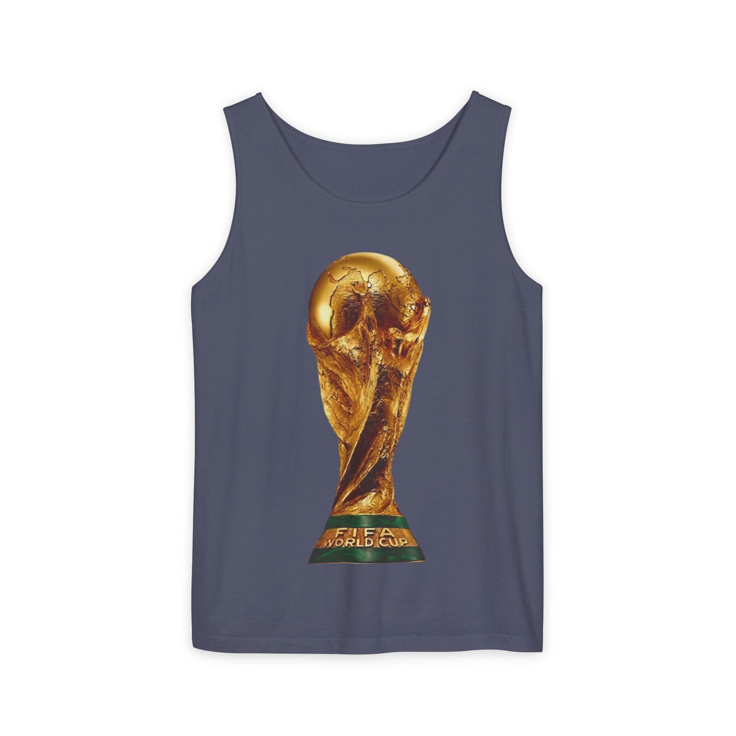 World Cup Trophy Tank Top — Gold FIFA Cup Soccer Fan Shirt