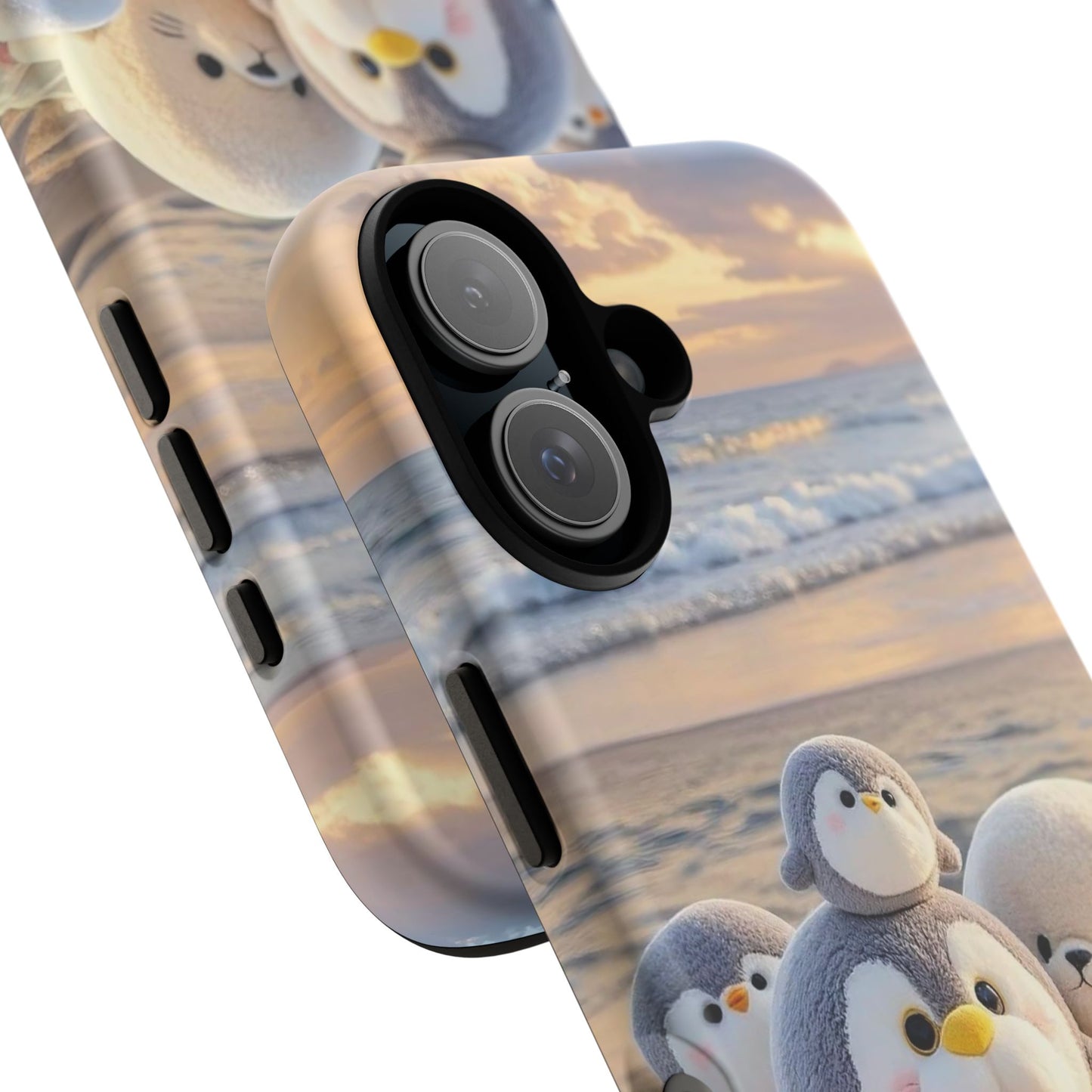 Cute Plush Penguins Beach Phone Case