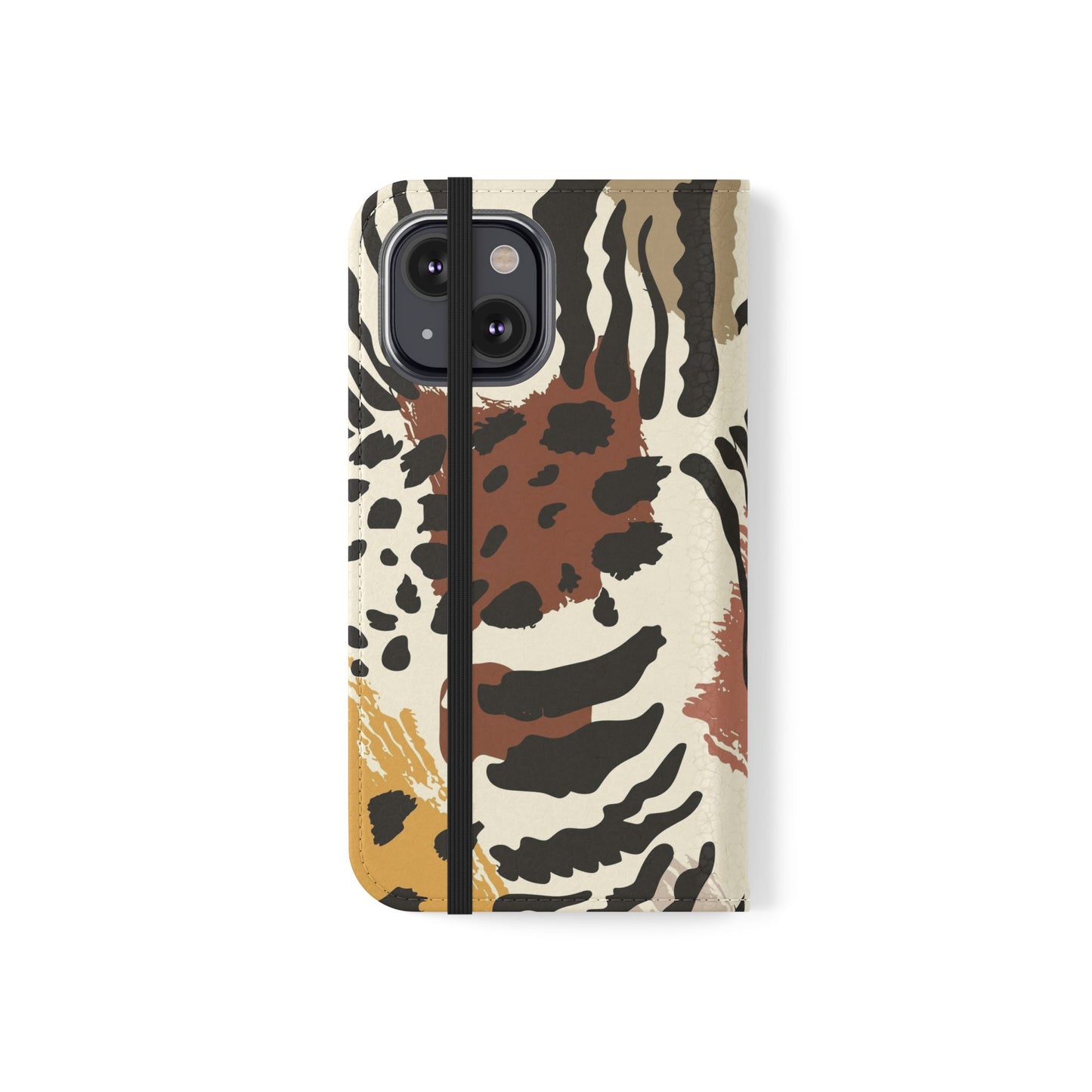 Leopard Patchwork Flip Wallet Case with Card Slots