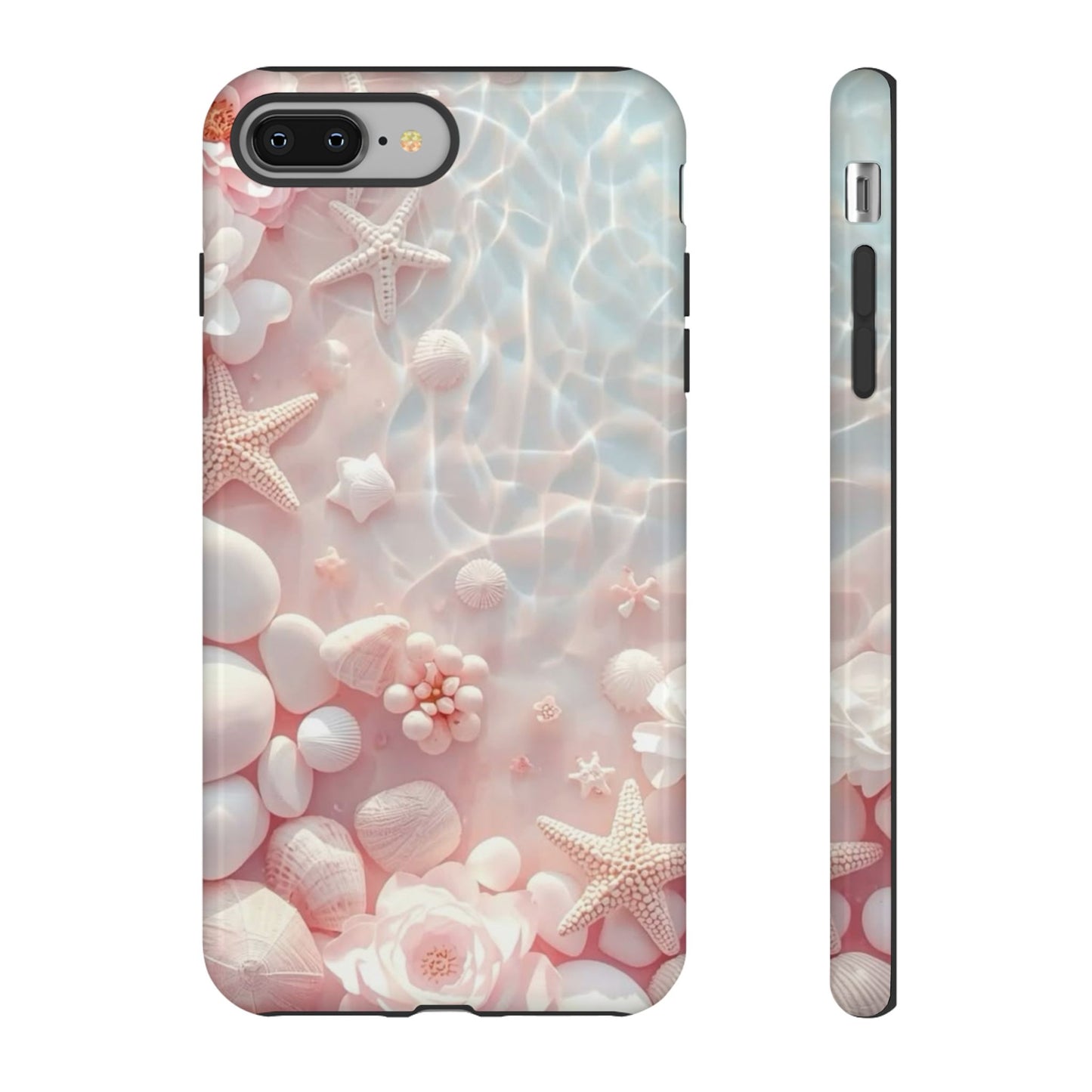 Phone Case — Pink Seashell Starfish Beach Waterproof Design