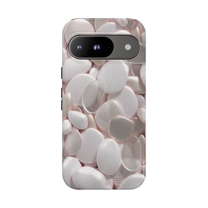 Phone Case – Soft Pink Pebble Pattern Protective Tough Case