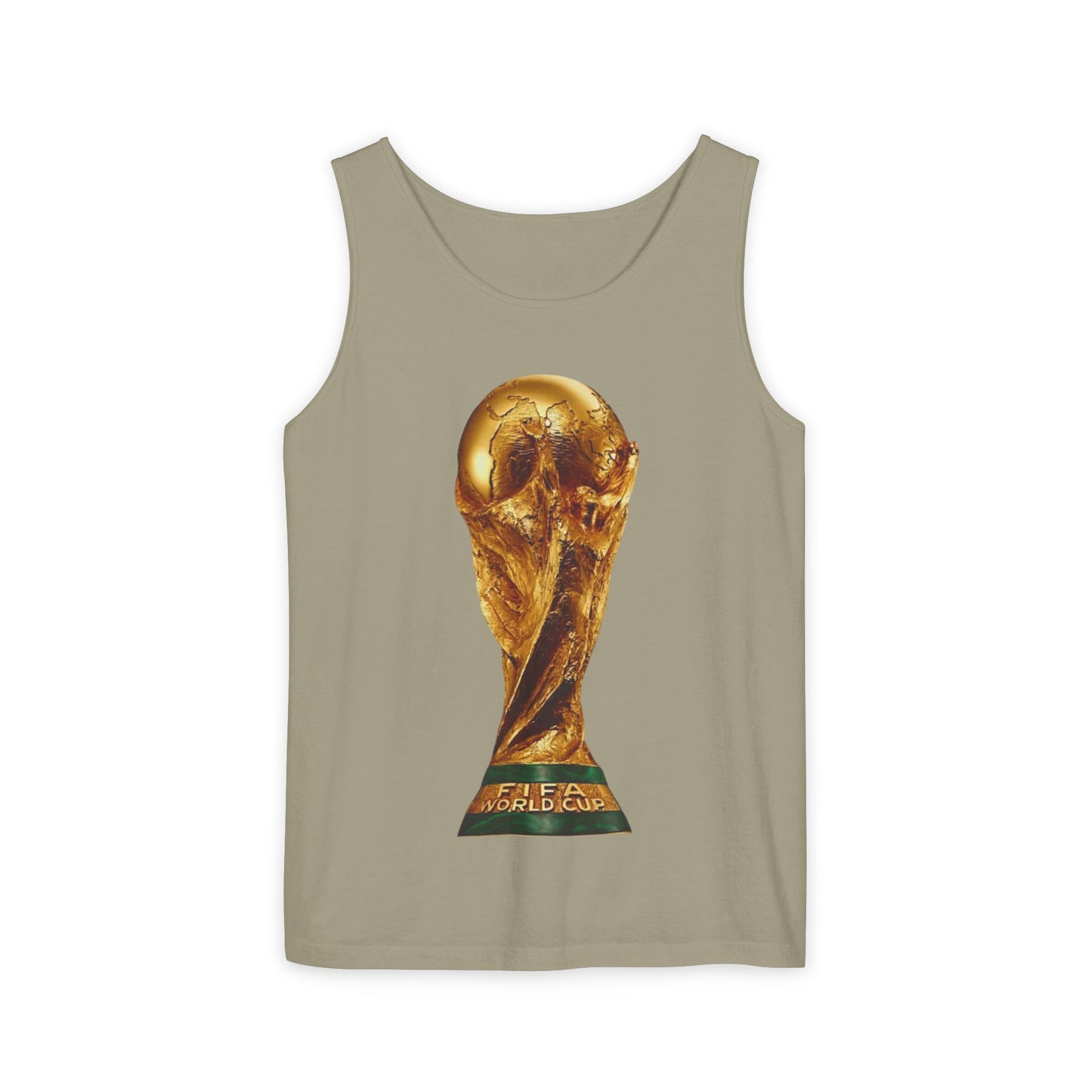 World Cup Trophy Tank Top — Gold FIFA Cup Soccer Fan Shirt
