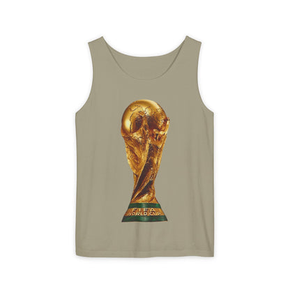 World Cup Trophy Tank Top — Gold FIFA Cup Soccer Fan Shirt