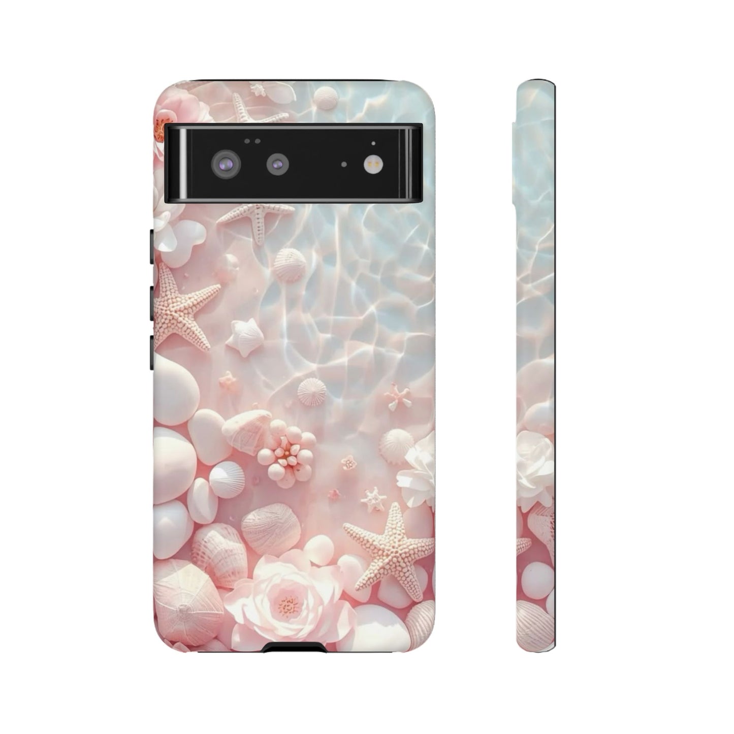 Phone Case — Pink Seashell Starfish Beach Waterproof Design