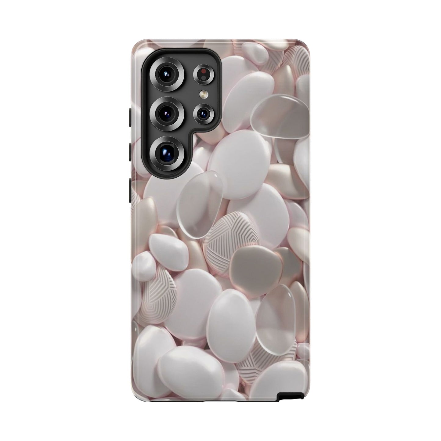 Phone Case – Soft Pink Pebble Pattern Protective Tough Case