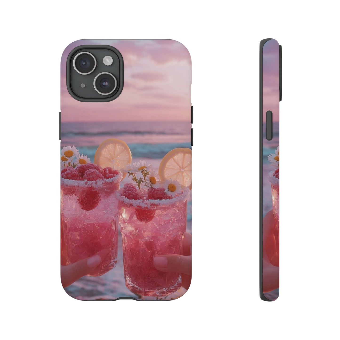 Pink Sunset Cocktail Phone Case — Beach Drink Protective Cover