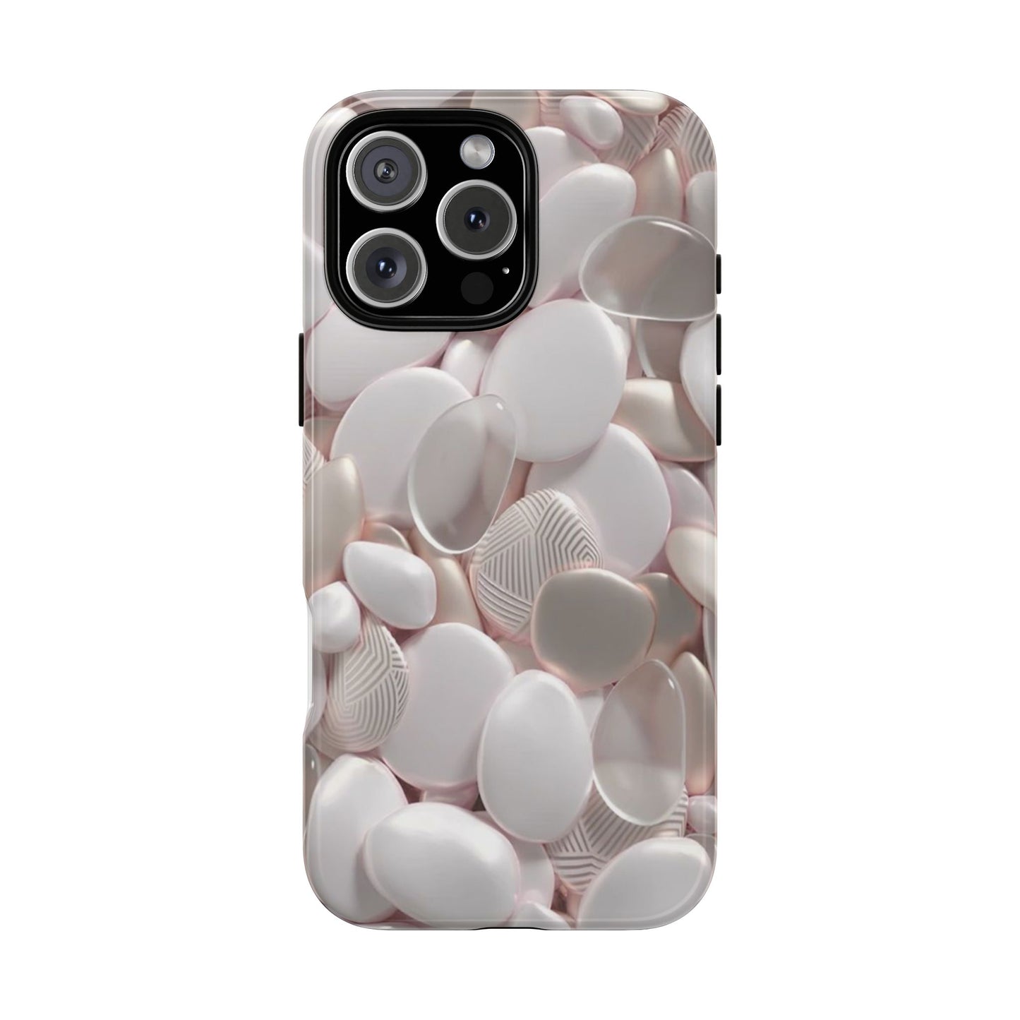 Phone Case – Soft Pink Pebble Pattern Protective Tough Case